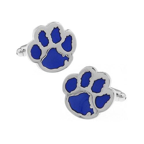 青色球体の金属製カフリンクス ブルードットパターンカフスボタン