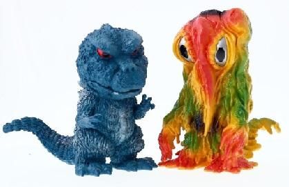 デフォリアル ゴジラvsヘドラ ブルマァクカラー ソフビ 少年リック