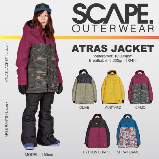 16-17 SCAPE(エスケープ) / ATRAS JACKET - スノーボードショップ