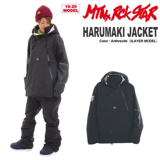 19 Mtn Rock Star マウンテンロックスター Harumaki Jacket Anthracite 3layer スノーボードショップ Misty 通販 オンラインショップ 京都