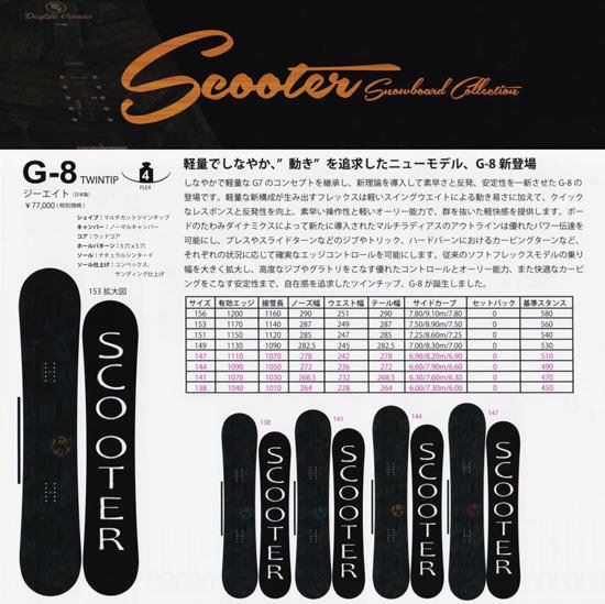 15 16 Scooter スクーター G8 Short Size スノーボードショップ Misty 通販 オンラインショップ 京都
