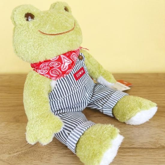 雑誌で紹介された EDWIN×ピクルスオーバーオール|おしゃれなビーンドール - カエル ぬいぐるみ