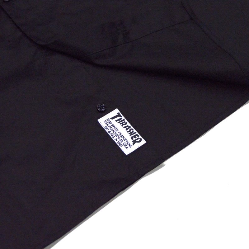 【Sサイズ ラスト1点】スラッシャー THRASHER MAG S/S WORK SHIRT(BLACK)スラッシャーシャツ THRASHERシャツ  スラッシャーワークシャツ - 大阪心斎橋アメ村WARP WEB SHOP!!!!!!!