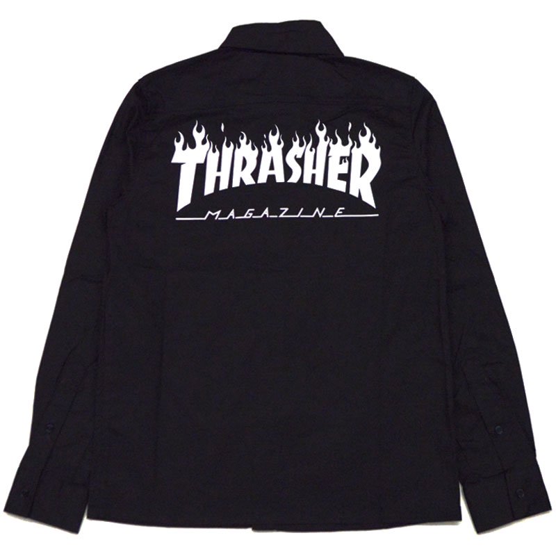 送料無料・選べる4個セット THRASHER スラッシャー ワークシャツ