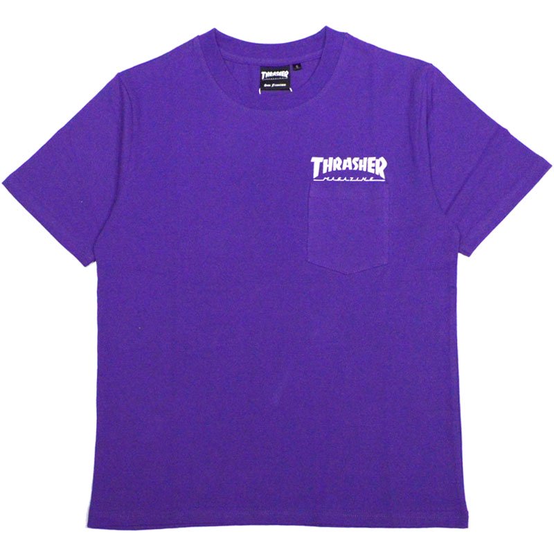 スラッシャー THRASHER HOMETWON POCKET T-SHIRT(PURPLE/WHITE)スラッシャーポケットＴシャツ  THRASHERポケットＴシャツ スラッシャーＴシャツ. - 大阪心斎橋アメ村WARP WEB SHOP!!!!!!!