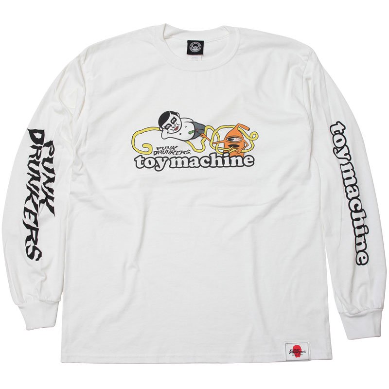 トイマシーン TOY MACHINE AITSU x TOY SECT LONG SLEEVE TEE(WHITE