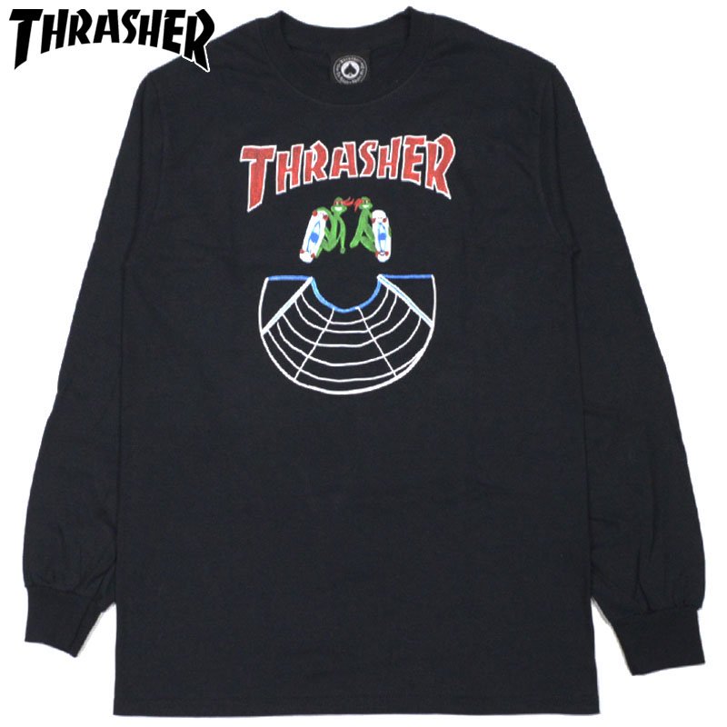 【US】スラッシャー THRASHER DOUBLES LONGSLEEVE(BLACK)スラッシャーロンT THRASHERロンT  スラッシャーロングTシャツ - 大阪心斎橋アメ村WARP WEB SHOP!!!!!!!