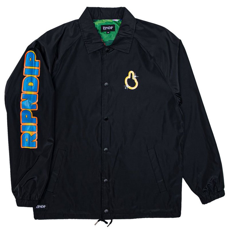 送料無料 リップンディップ RIPNDIP NERMHOG COACH JACKET(BLACK