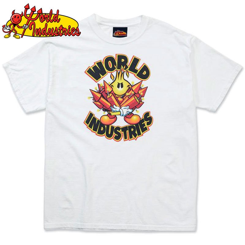 ワールドインダストリーズ WORLD INDUSTRIES FLAME BOY BOMB TEE(WHITE)ワールドインダストリーズTシャツ