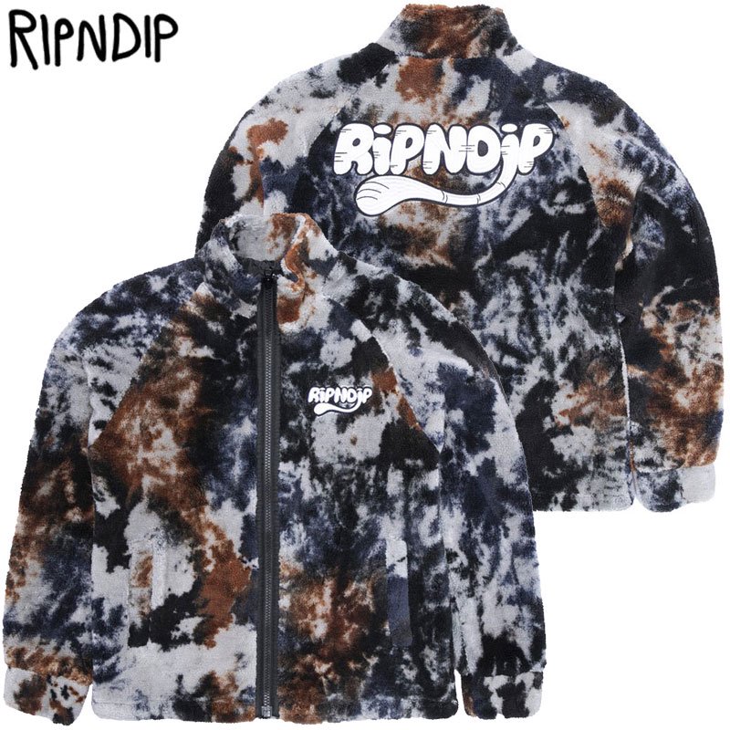 送料無料 リップンディップ RIPNDIP RIPNTEAL SHERPA JACKET(TIE DYE