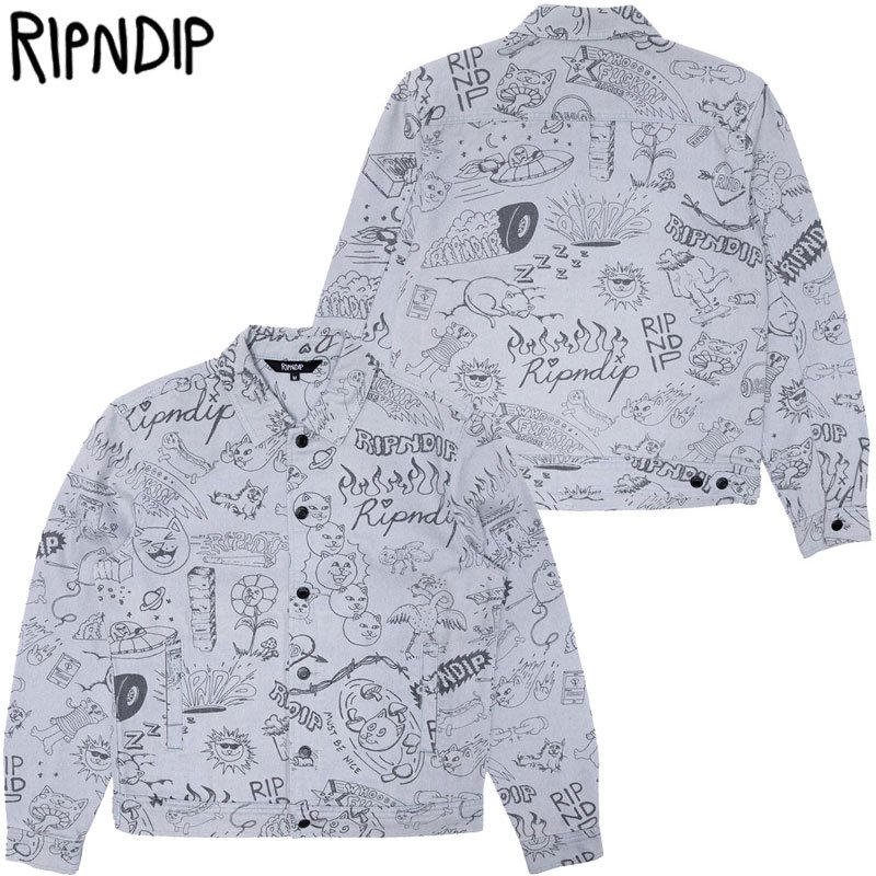 送料無料 リップンディップ RIPNDIP SHARPIE DENIM JACKET(LIGHT DENIM)RIPNDIPデニムジャケット  リップンディップアウター - 大阪心斎橋アメ村WARP WEB SHOP!!!!!!!