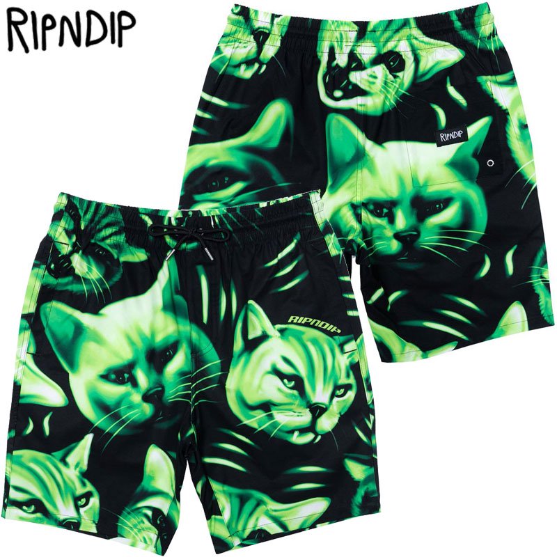 新素材新作 Ripndip リップンディップ 猫 サーフパンツ 水着 未着用