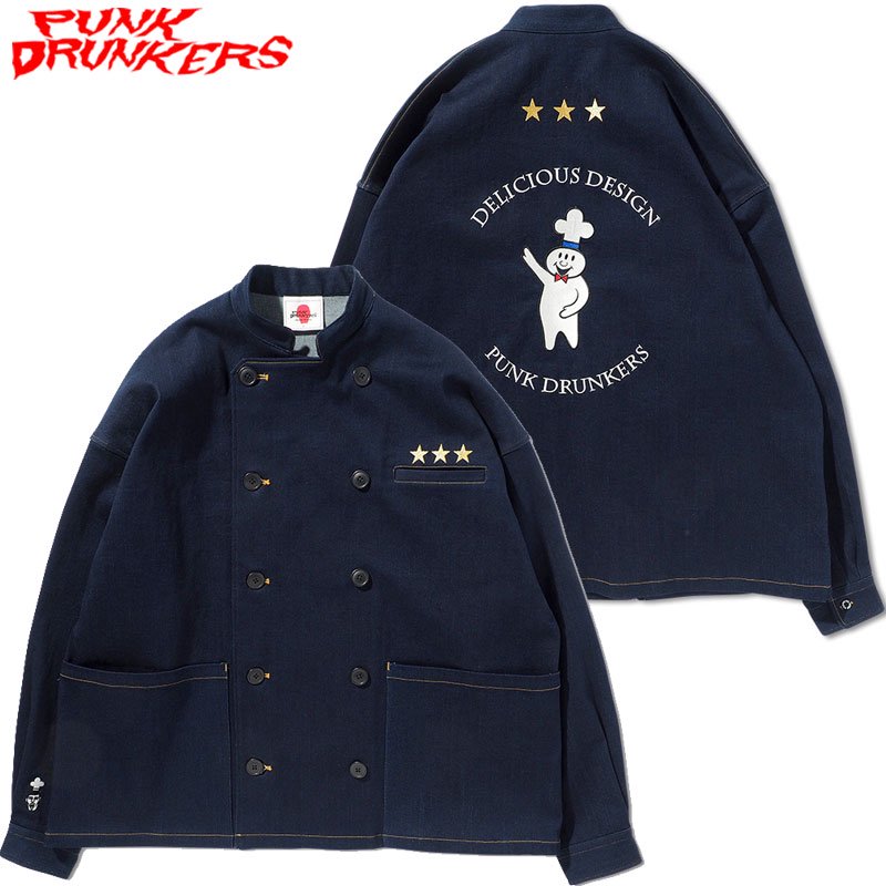 送料無料 パンクドランカーズ PUNK DRUNKERS 三つ星シェフJKT(INDIGO