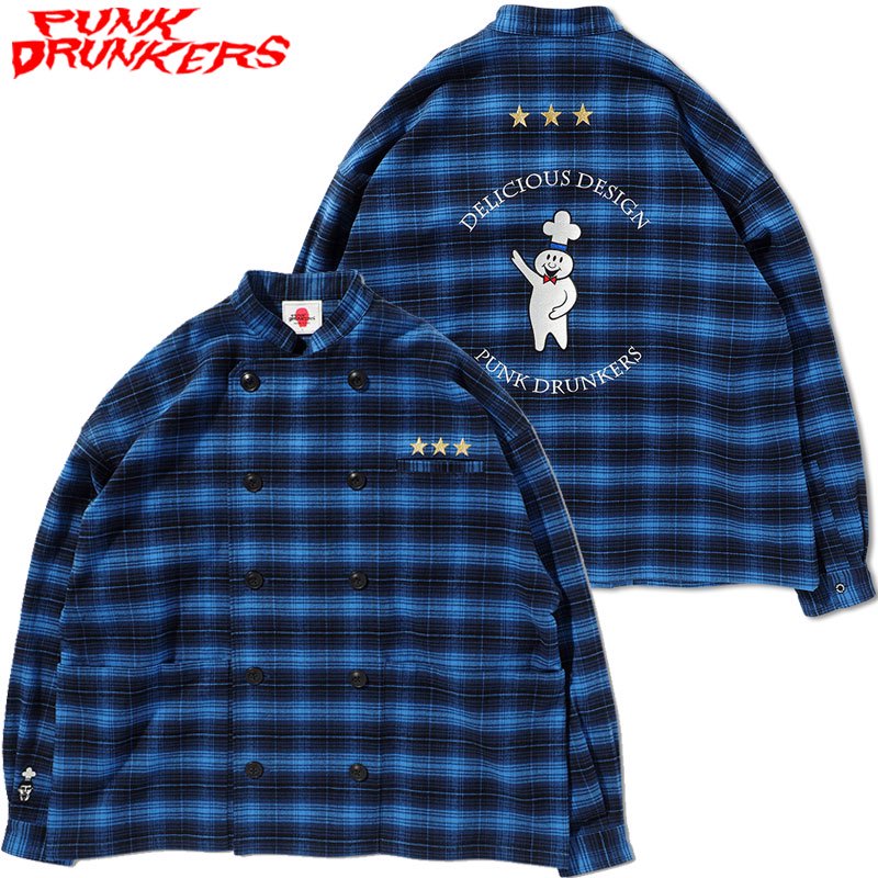 送料無料 パンクドランカーズ PUNK DRUNKERS 三つ星シェフJKT(BLUE