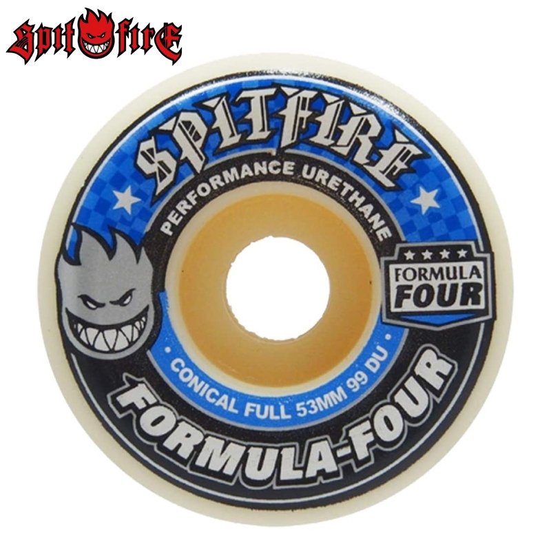 スピットファイア SPITFIRE WHEELS FORMULA FOUR CONICAL FULL(53mm/99DURO)ウィール  スケートボードパーツ ハードウィール - 大阪心斎橋アメ村WARP WEB SHOP!!!!!!!