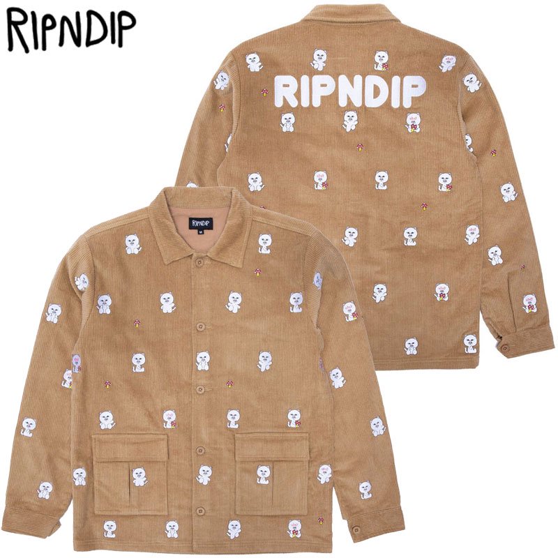 送料無料 リップンディップ RIPNDIP HELLO NERMY CORDUROY JACKET(TAN