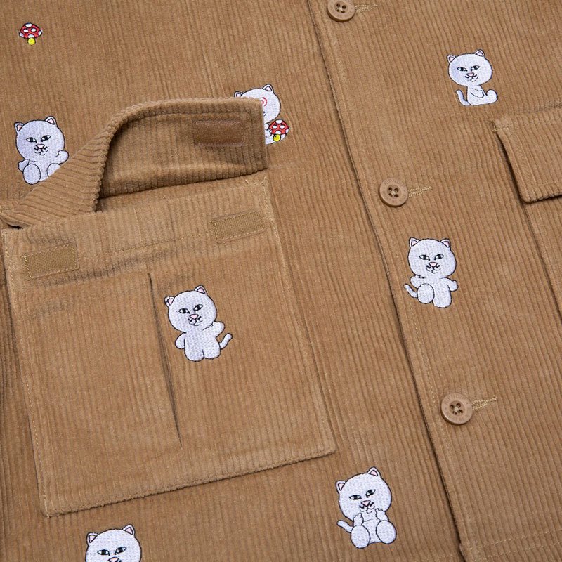 送料無料 リップンディップ RIPNDIP HELLO NERMY CORDUROY JACKET(TAN