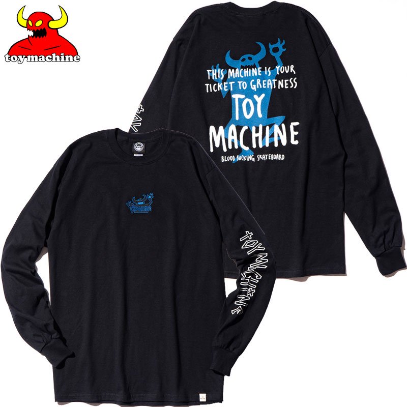 トイマシーン TOY MACHINE OG MONSTER EMBROIDERY LONG TEE(BLACK)トイ