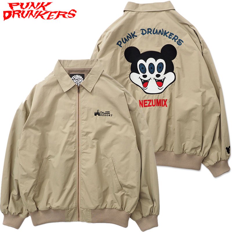 送料無料 パンクドランカーズ PUNK DRUNKERS NEZUMIX.JKT(BEIGE)PUNK