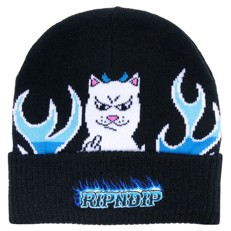 リップンディップ RIPNDIP WELCOME TO HECK BEANIE(BLACK