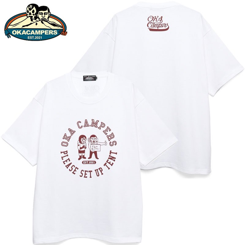 パンクドランカーズ PUNK DRUNKERS 丘キャンパーズ テント張ってTEE(WHITE)PUNK DRUNKERSTシャツ ティーシャツ  ラッセルノ RUSSELUNO - 大阪心斎橋アメ村WARP WEB SHOP!!!!!!!