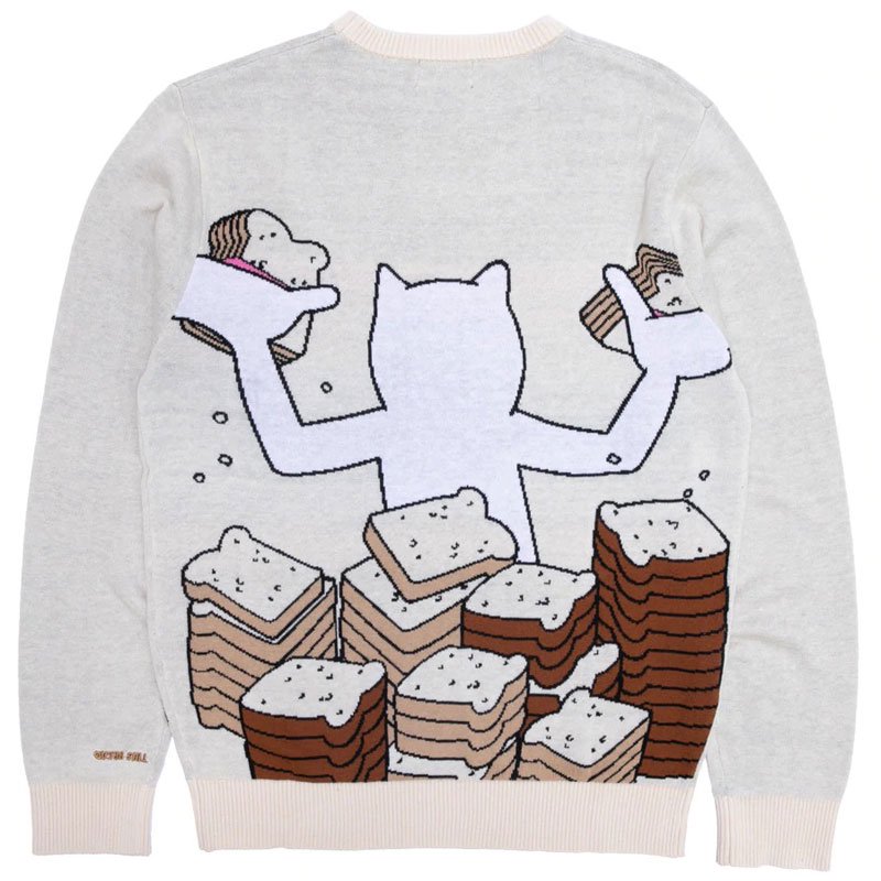 リップンディップ RIPNDIP LETS GET THIS BREAD KNIT SWEATER(NATURAL