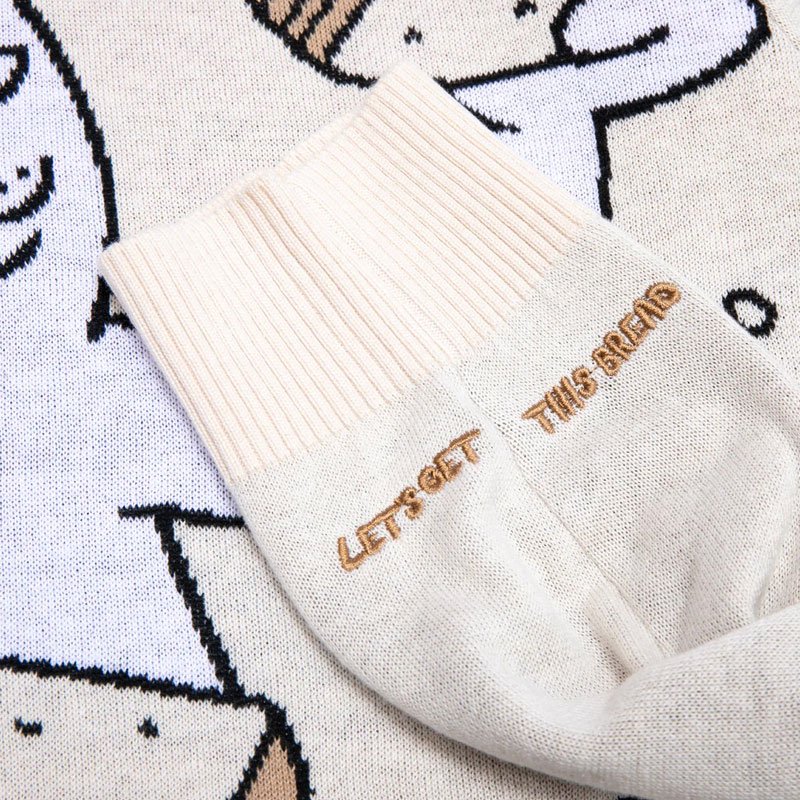 リップンディップ RIPNDIP LETS GET THIS BREAD KNIT SWEATER(NATURAL