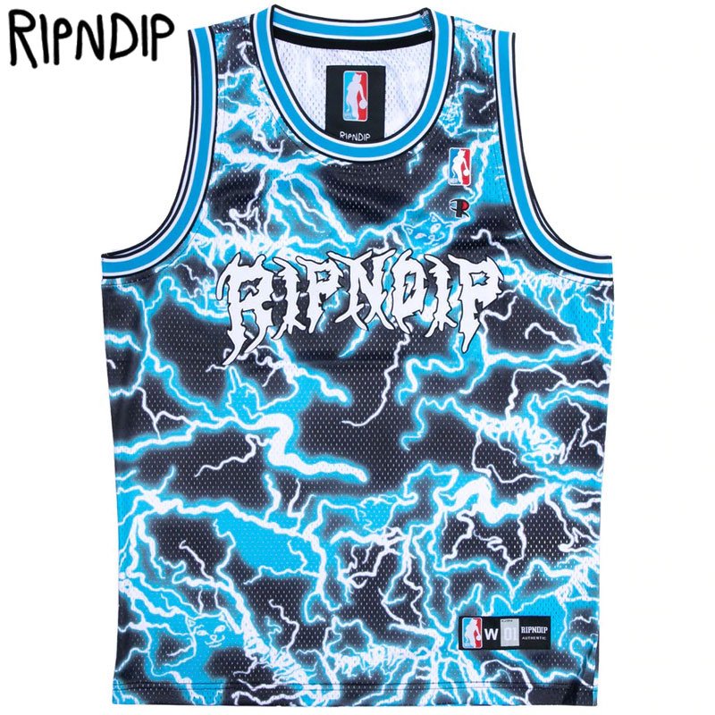 リップンディップ RIPNDIP NIKOLA BASKETBALL JERSEY(BLACK/BLUE