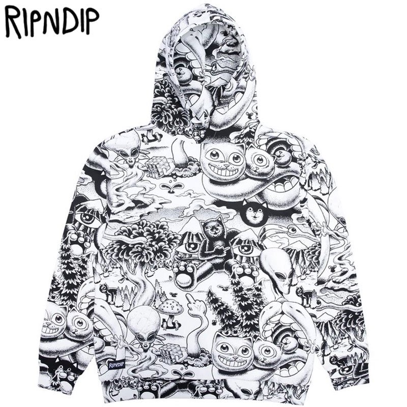 リップンディップ RIPNDIP DARK TWISTED FANTASY HOODIE(BLACK/WHITE