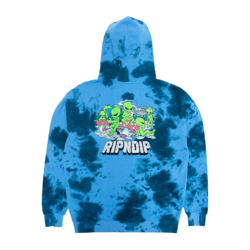 リップンディップ RIPNDIP SPACE GANG HOODIE(NAVY LIGHTNING WASH