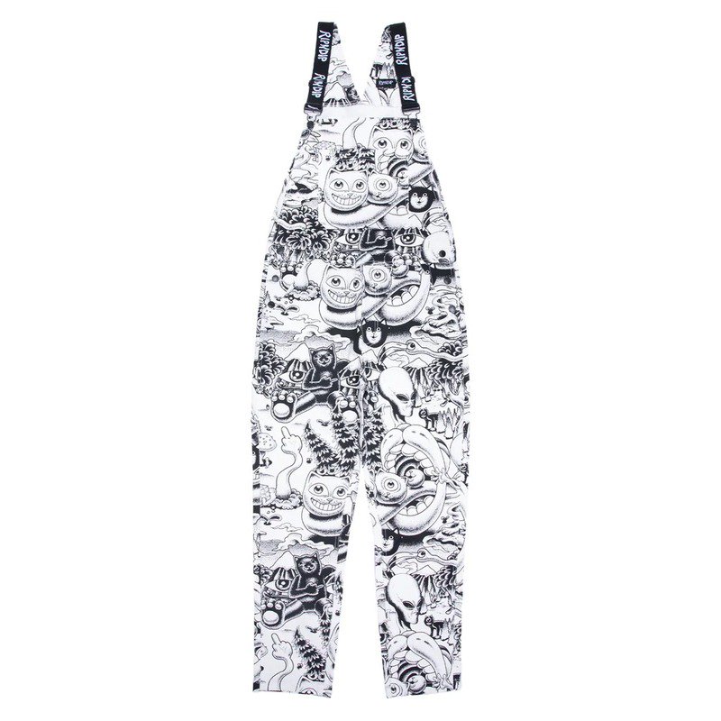 送料無料 リップンディップ RIPNDIP DARK TWISTED FANTASY  OVERALLS(BLACK/WHITE)RIPNDIPオーバーオール パンツ セットアップ 総柄 - 大阪心斎橋アメ村WARP WEB  SHOP!!!!!!!