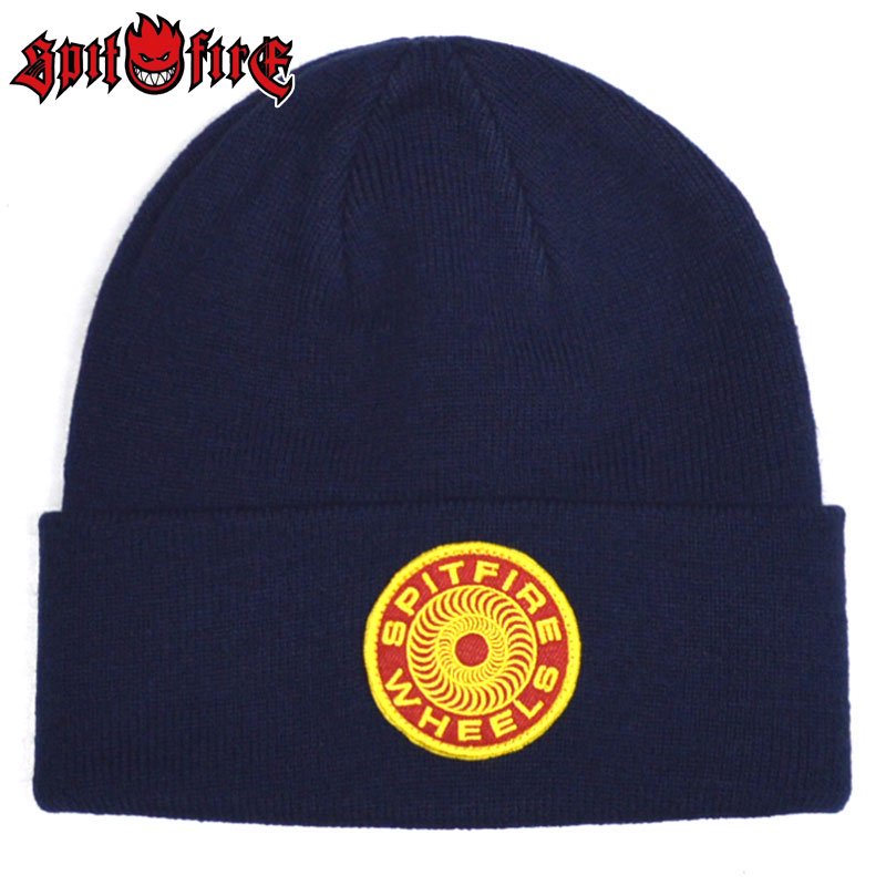 スピットファイア SPIT FIRE 87 SWIRL PATCH BEANIE(NAVY/GOLD/RED)スピットファイアニット帽 SPIT  FIREニット帽 スピットファイアビーニー - 大阪心斎橋アメ村WARP WEB SHOP!!!!!!!