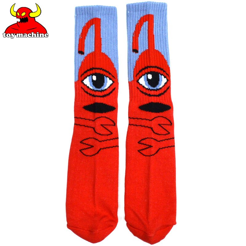 トイマシーン TOY MACHINE TM SECT HUG SOCKS(RED)TOY MACHINEソックス トイマシーンソックス くつ下 -  大阪心斎橋アメ村WARP WEB SHOP!!!!!!!