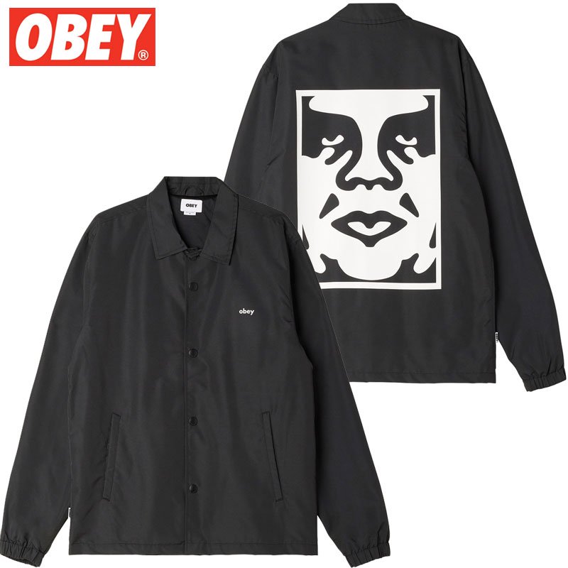 送料無料 オベイ OBEY OBEY ICON COACH JACKET(BLACK)オベイコーチジャケット OBEYコーチジャケット  オベイジャケット OBEYジャケット - 大阪心斎橋アメ村WARP WEB SHOP!!!!!!!