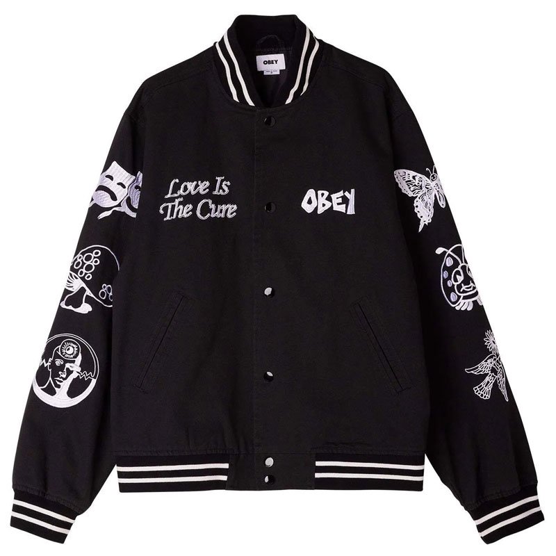 送料無料 オベイ OBEY CHERUB JACKET(BLACK)オベイジャケット OBEY