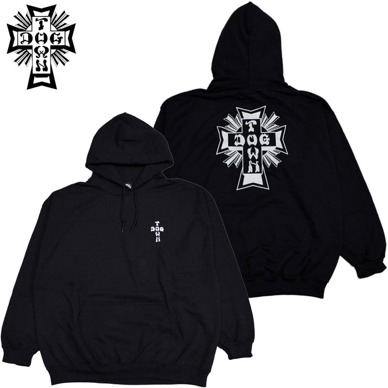 DOG TOWN Cross Logo黒Lプルオーバー - パーカー