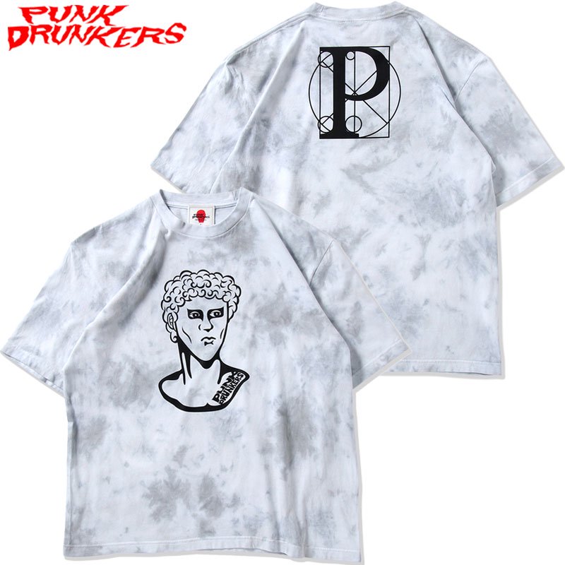 パンクドランカーズ PUNK DRUNKERS アイツ像タイダイBIG.TEE(GRAY)PUNK