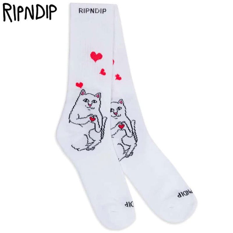 RIPNDIP リップンディップ ソックス ハイソックス 白 - ソックス