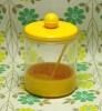 レトロプラスチック スプーン付き フタ付きポット(小) イエロー