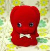 昭和レトロ フロッキー人形 貯金箱 赤い犬