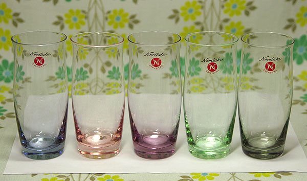ノリタケ クリスタル カラーグラス 5色 ガラスコップ【説明必読】