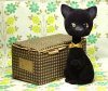 昭和レトロ フロッキー 首振り人形 黒い猫
