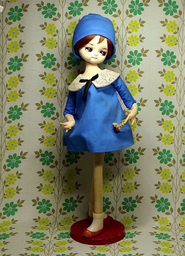 レトロポップ 青いワンピースのポーズ人形 51cm - USA＆レトロ雑貨の店 