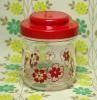 レトロプラスチック 花柄 密閉容器 レッド
