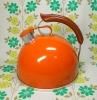 レトロポップ アルミ製 笛吹きケトル オレンジ 2QT