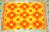 レトロポップ イエローｘオレンジ花柄 バスマット