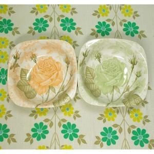 レトロポップ 薔薇花柄 スクエアボウル M