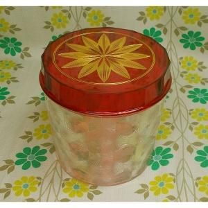 レトロプラスチック フローラルポット 花柄