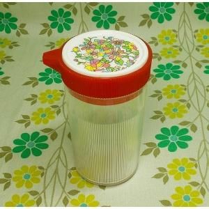 レトロプラスチック アート醤油差し 花柄
