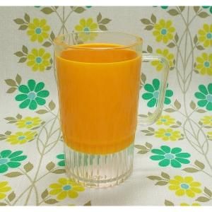 レトロプラスチック カラー 手付きコップ オレンジ